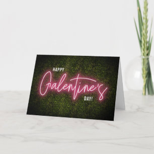 Cartão Galentine Neon Sign Dia de os namorados
