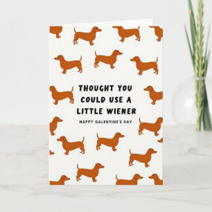 Cartão Galentines do Pequeno Cachorro Salsicha