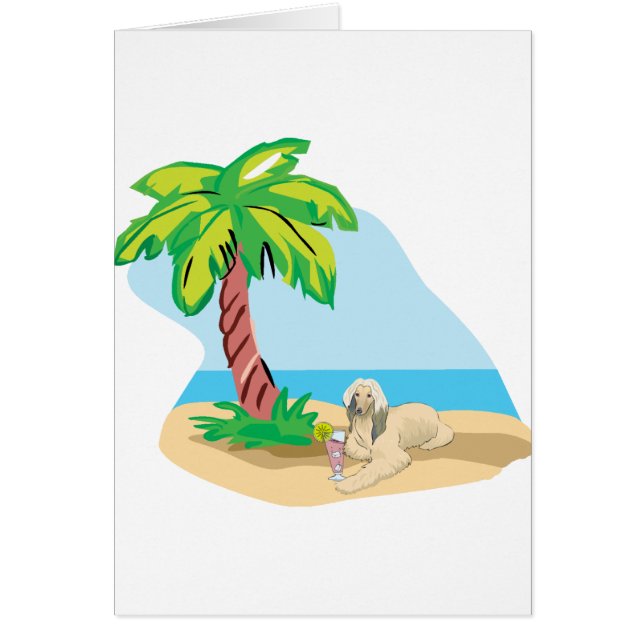 Cartão Galgo afegão tropical (Frente)