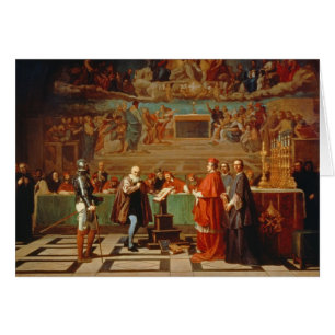 Cartão Galileo Galilei (1564-1642) antes dos membros do