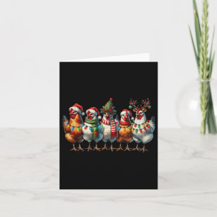 Cartão Galinha das Luas de Natal Fazenda Animal Bonito Na