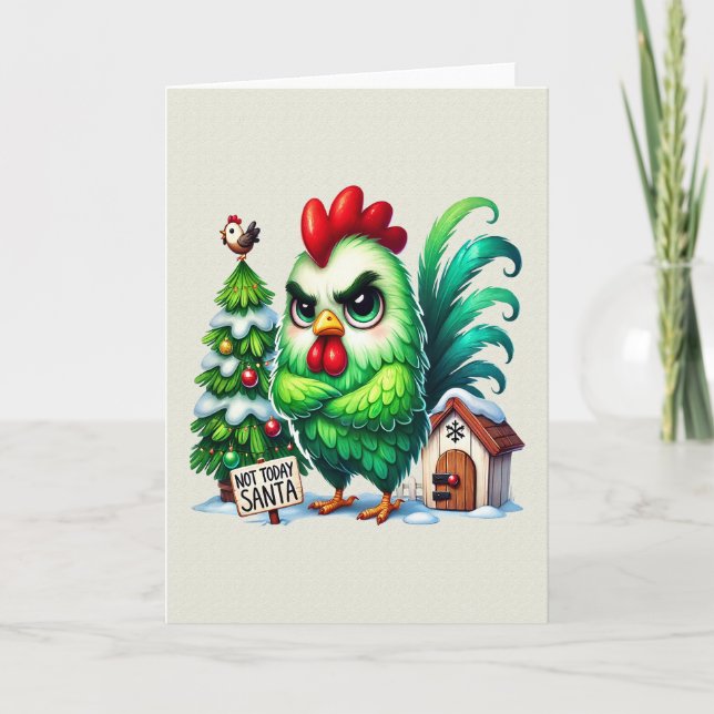 Cartão Galinha de natal grumante (Frente)