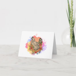 Cartão Galinha de Pastel com VAZIO de Design de Flores