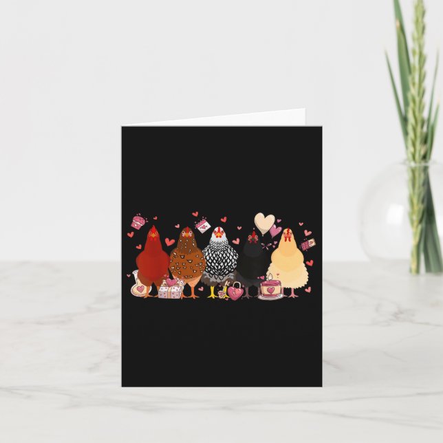 Cartão Galinha Dia de os namorados Tee Heart Animal Lover (Frente)