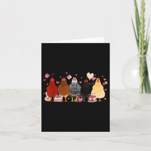 Cartão Galinha Dia de os namorados Tee Heart Animal Lover