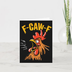 Cartão Galinha F-caw-f Vintage F-caw-f Galinha Engraçada