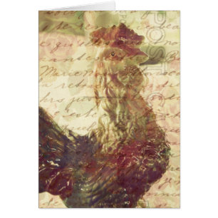 Cartão Galinha Vintage