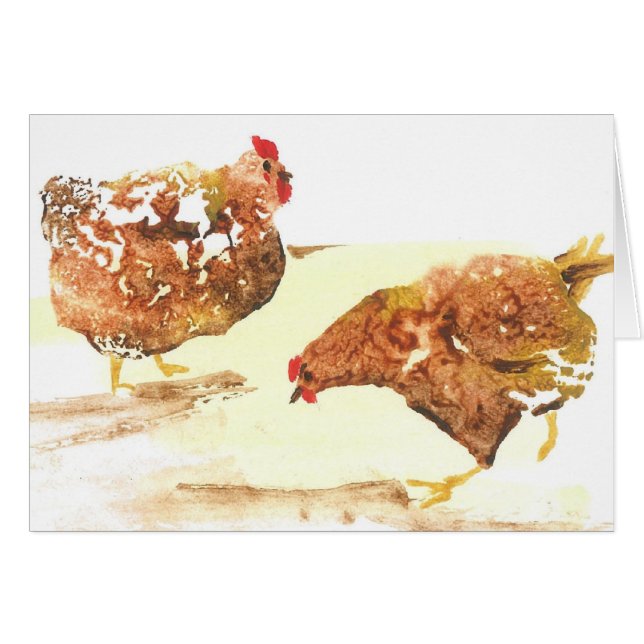 Cartão Galinhas de criação (Frente horizontal)