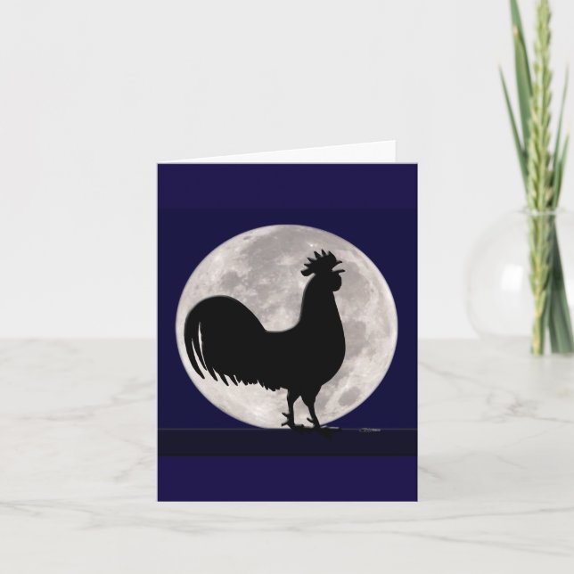 Cartão Galo à Lua (Frente)