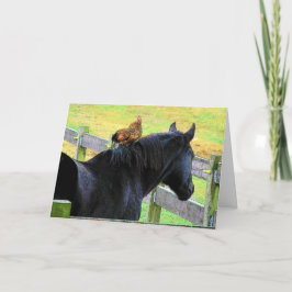 Cartão Galo e égua