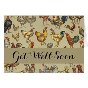Cartão Galo Galinha-Fazenda Animal