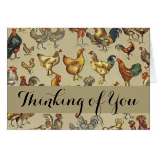 Cartão Galo Galinha-Fazenda Animal