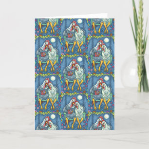 Cartão GALO GALINHA SE NAMORA, ROMANCE DE GALINHA FOFO Bl