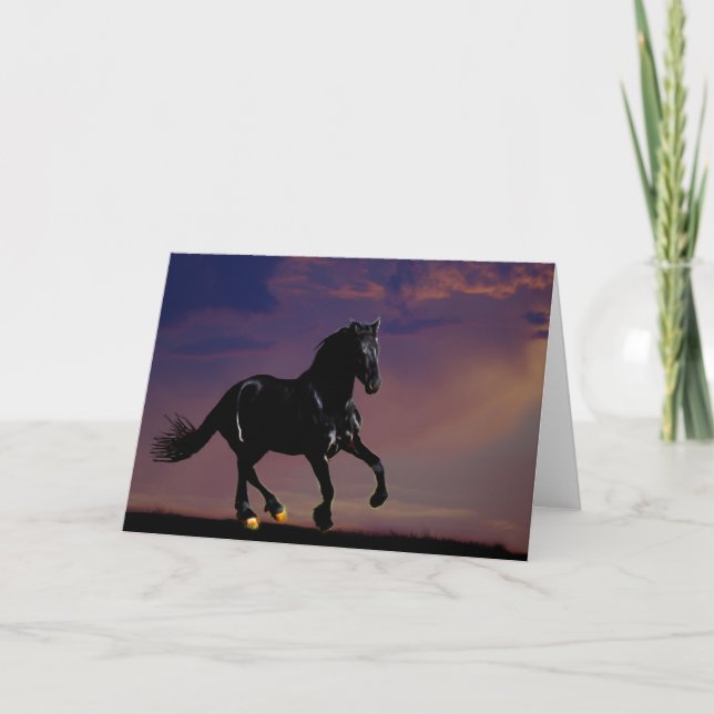 Cartão Galopagem de cavalos livre (Frente)