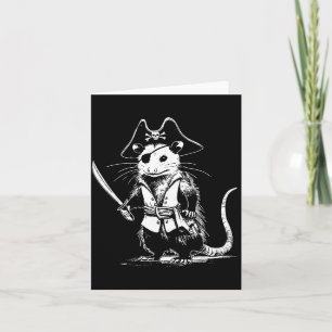 Cartão Gambá Pirata Gato de Lixo Engraçado Possum Meme