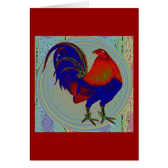 Cartão Gamecock: Impressionista Rooster (Frente)