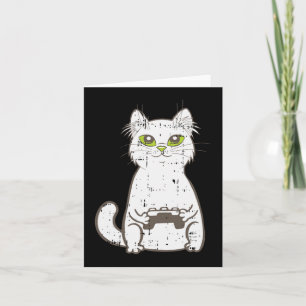 Cartão Gamer Cat Video Game Controller Gaming Geek G