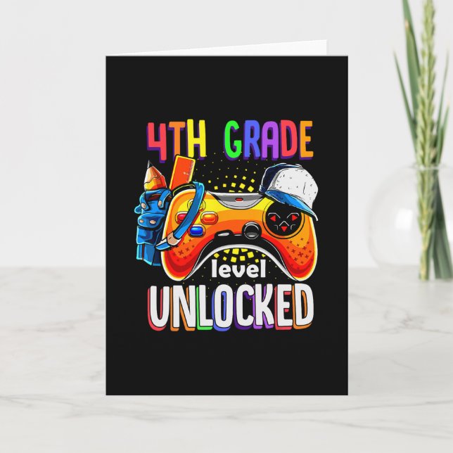 Cartão Gamer Ck To School Gamepad 4th Fourth Grade Level  (Frente)