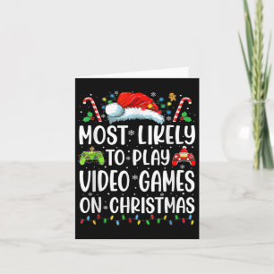 Cartão Gamer Divertido Mais Propenso a Jogar Video Games