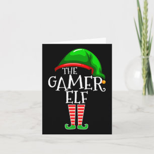 Cartão Gamer Elf Family Matching Group Natal Gift Vid