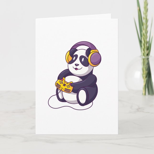 Cartão Gamer panda Design de jogos (Frente)