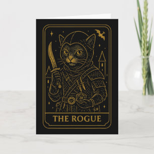 Cartão Gamer Rpg Ladrão D20 Dados Nerdy Geek Gato Homens
