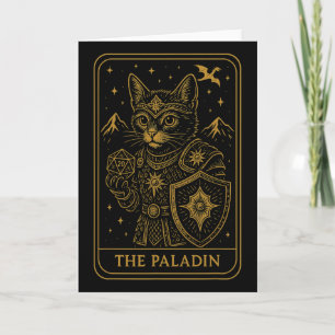 Cartão Gamer Rpg Paladino D20 Dados Nerdy Geek Gato Homen