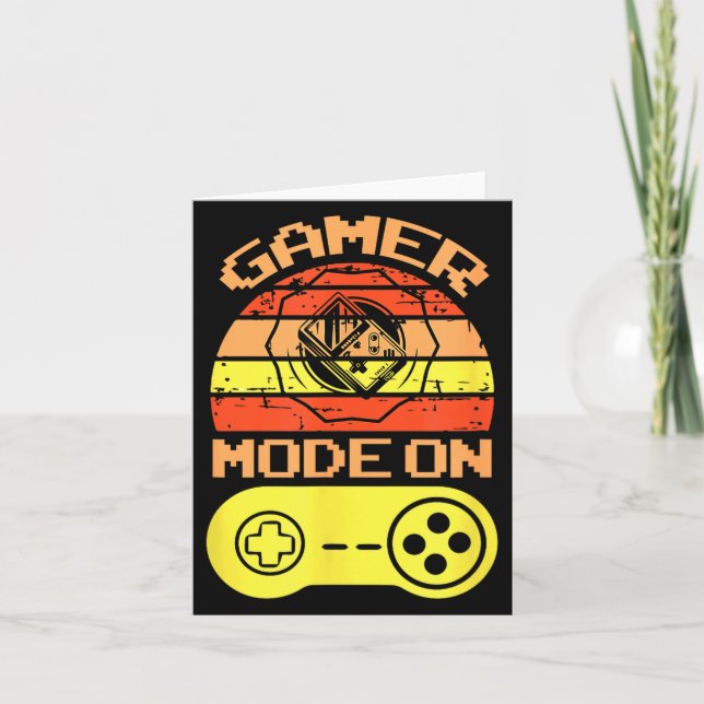 Cartão Gaming Mode On Funny Game Quotes Gift For Players  (Frente)