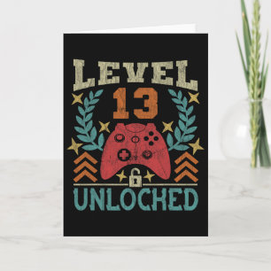 Cartão Gaming Vintage 13 Birthday - Garoto de 13 anos