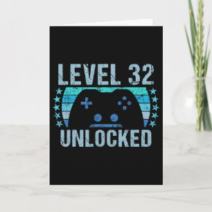 Cartão Gaming Vintage 32º Aniversário Oferece aos 32 anos