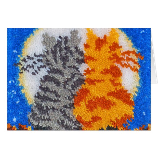 Cartão Gancho de Trava de Gatos Românticos (Frente Horizontal)