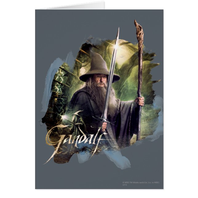 Cartão Gandalf Com Funcionarios E Espada (Frente)