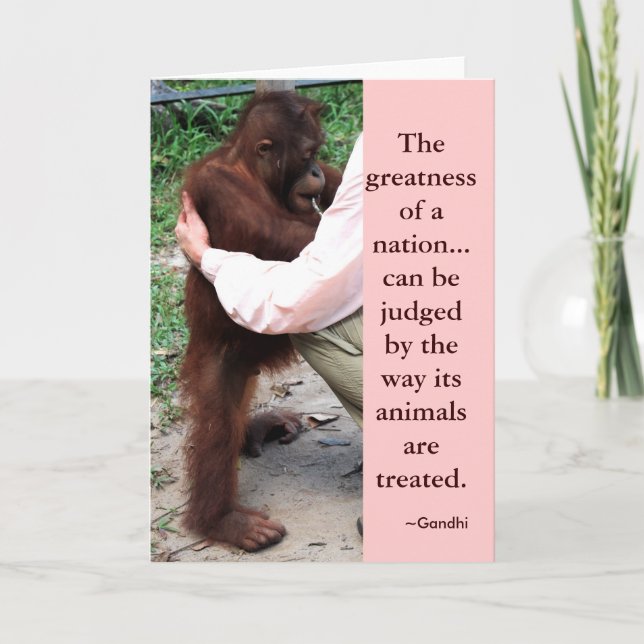 Cartão Gandhi cita grandeza de uma nação (Frente)