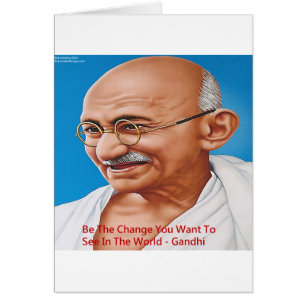 Cartão Gandhi & Seja a Mudança Citação