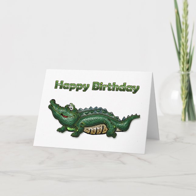 Cartão Gang Green Gator Happy Birthday (Frente)