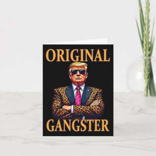 Cartão Gangster Original Funny Trump Na moda Pop de Arma 
