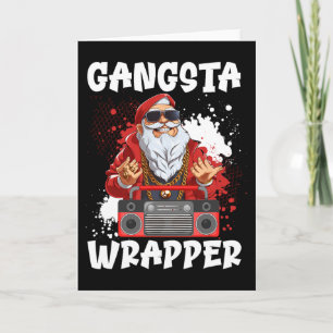 Cartão Gangue do Papai Noel do Hip Hop Natal Bandido Gang