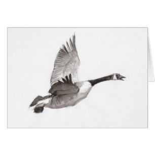 Cartão Ganso em vôo que tira