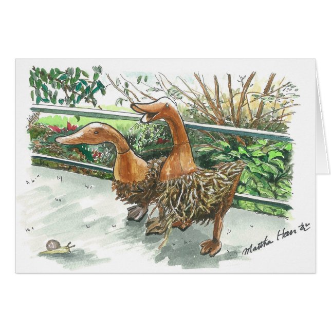 Cartão Gansos de madeira (Frente Horizontal)