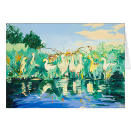 Cartão Gansos e patos pelo rio customizável