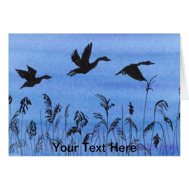 Cartão Gansos em Voo (Frente Horizontal)