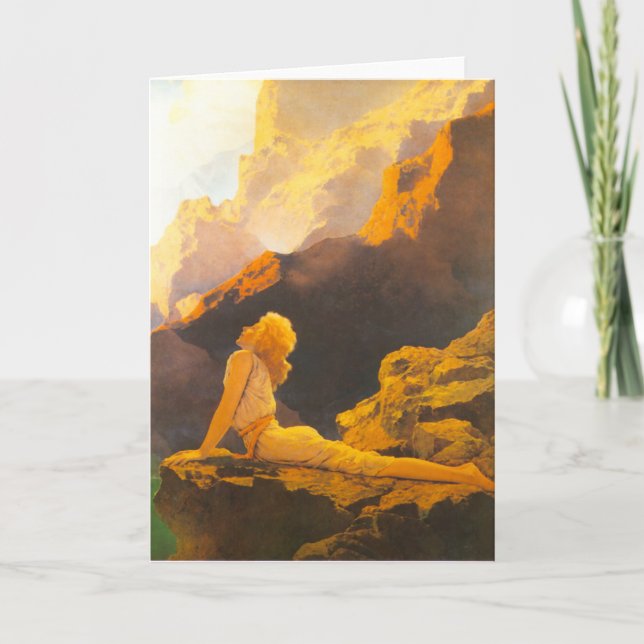 Cartão "Gansos selvagens", por Maxfield Parrish (Frente)