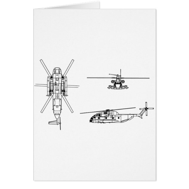 Cartão Garanhão do mar CH-53 (Frente)