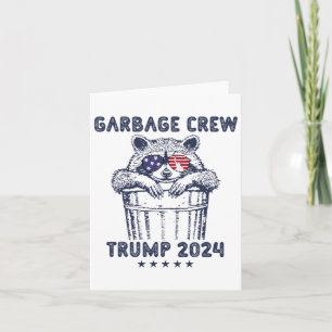 Cartão Garbyge Crew Vote Trump 2024 Funny Republican Racc