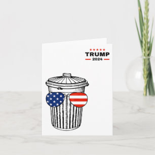 Cartão Garbyge For Trump 2024 Garge Truck Trash Can Vote