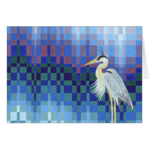 Cartão Garça-real de grande azul