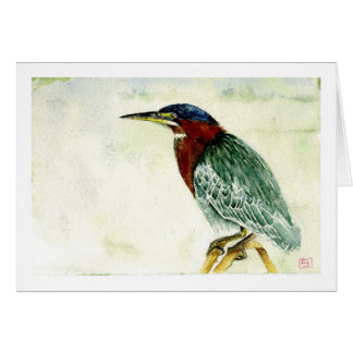 Cartão Garça-real verde pequena