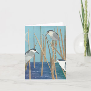 Cartão Garças-reais de noite Preto-Coroadas