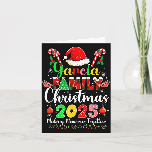 Cartão Garcia Family Christmas 2025 Matching Santa Hat Xm (Frente)