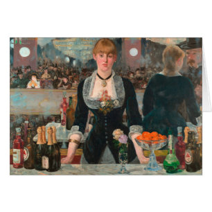 Cartão Garçom Mal-humorado Parisiense Manet Um Bar no Fol